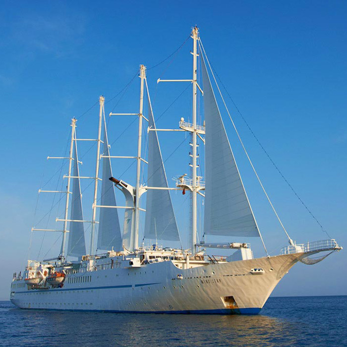 Wind Star Cruise Ship in Mykonos Port of call